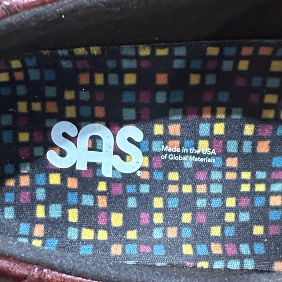 SAS Women's Brown Leather Flats Willow Slip On  loafer walnut - Picture 2 of 11